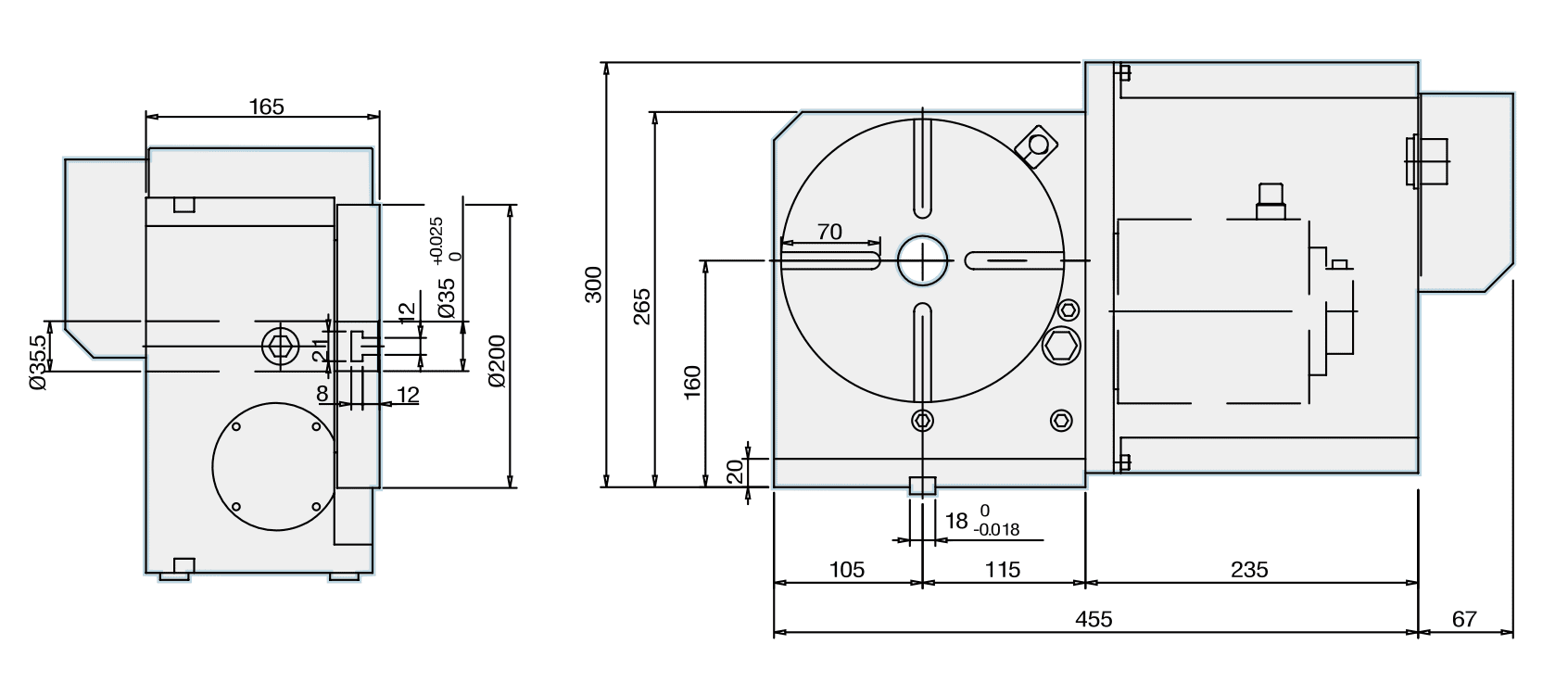 Поворотный стол c ЧПУ GSA CNC-200R ø200мм