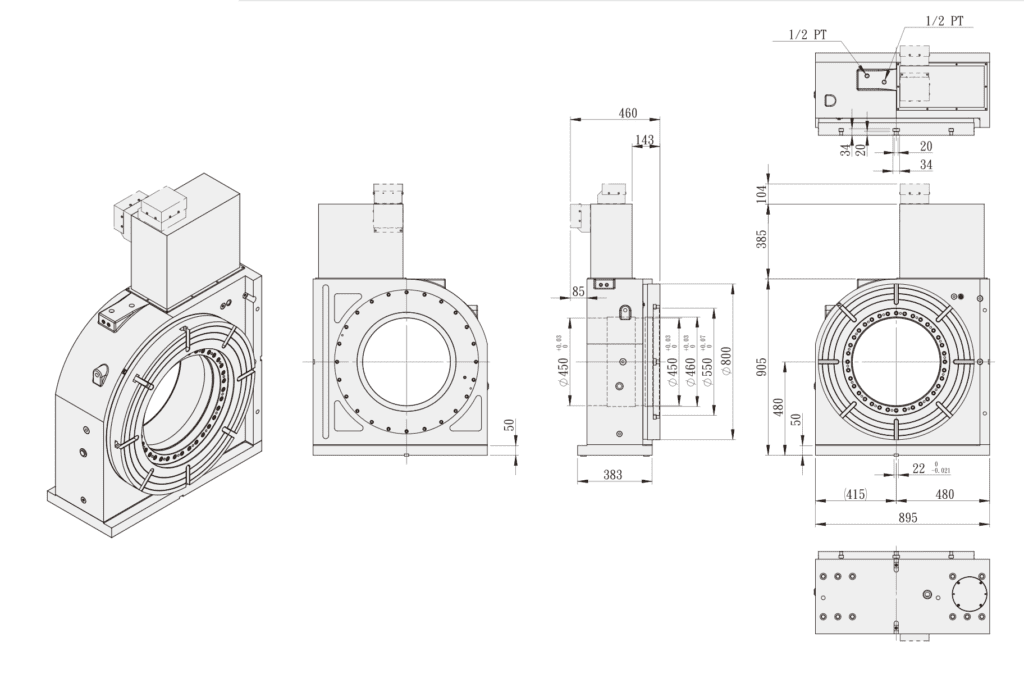 Поворотный стол c ЧПУ GSA CNCB-800RT ø800мм