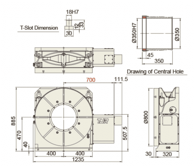 Поворотный стол с ЧПУ TJR HR-800R ø800 мм